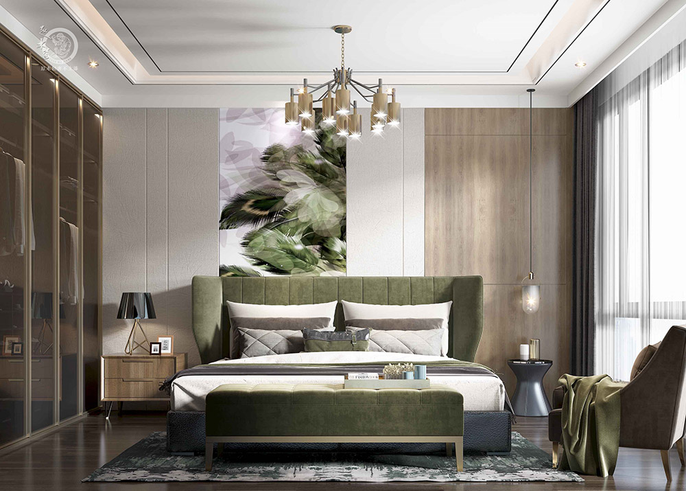 極簡輕奢風臥室背景