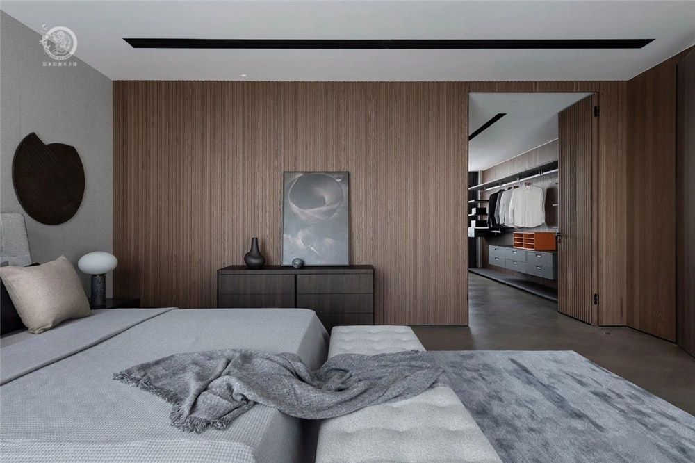 極簡輕奢風臥室背景