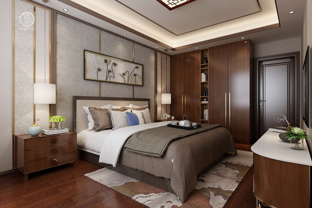 極簡輕奢風臥室背景