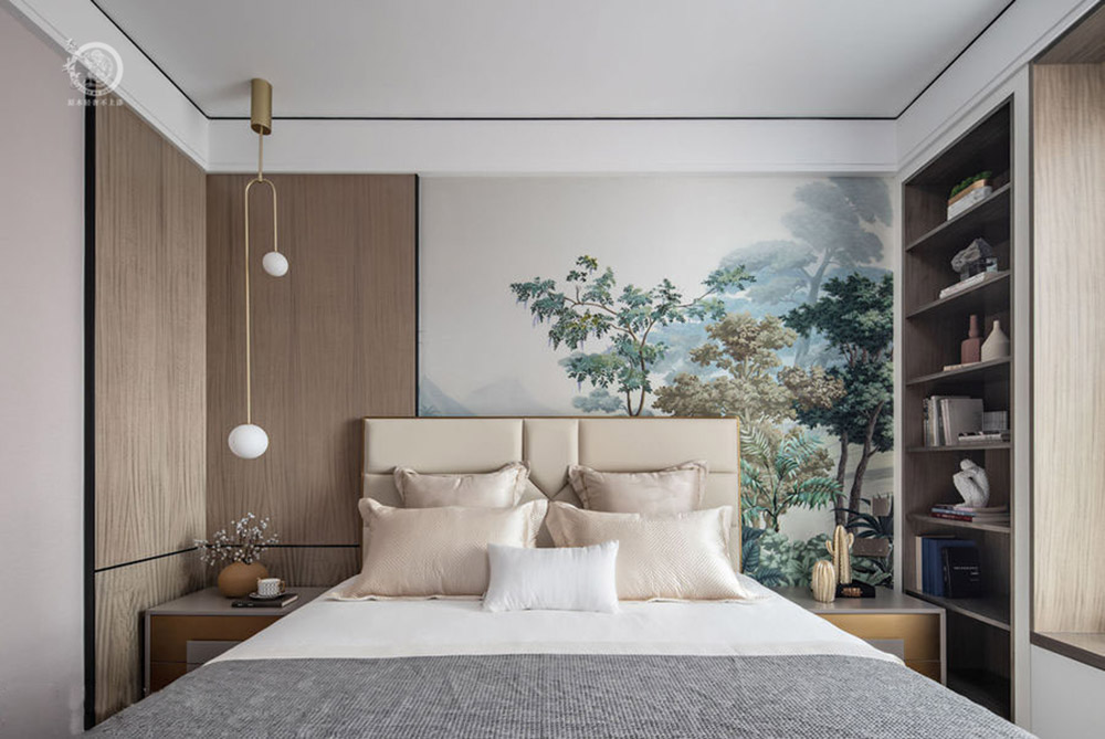 極簡輕奢風臥室背景