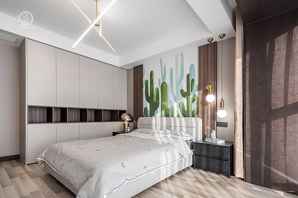 極簡輕奢風臥室背景