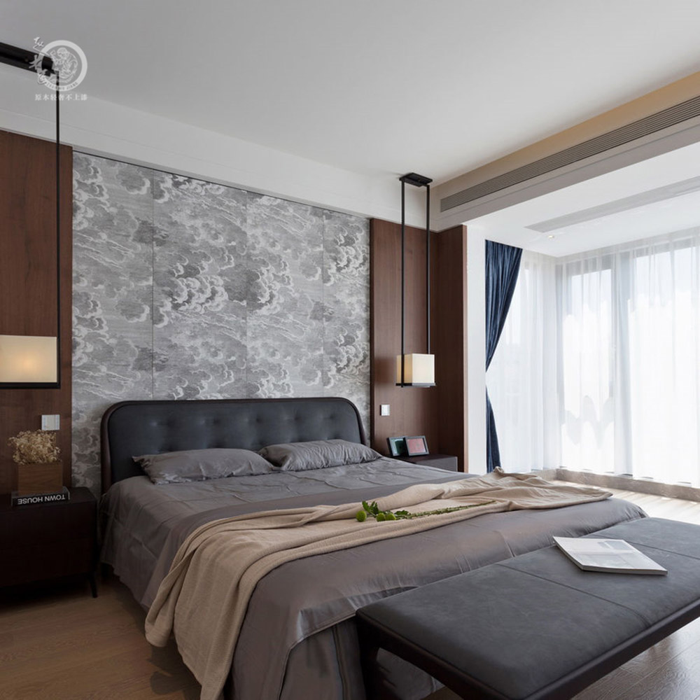 極簡輕奢風臥室背景