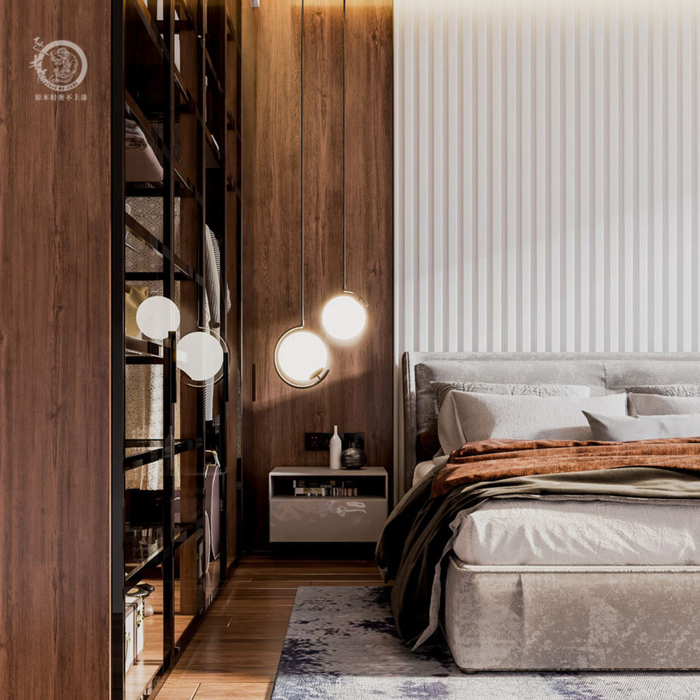 極簡輕奢風臥室背景