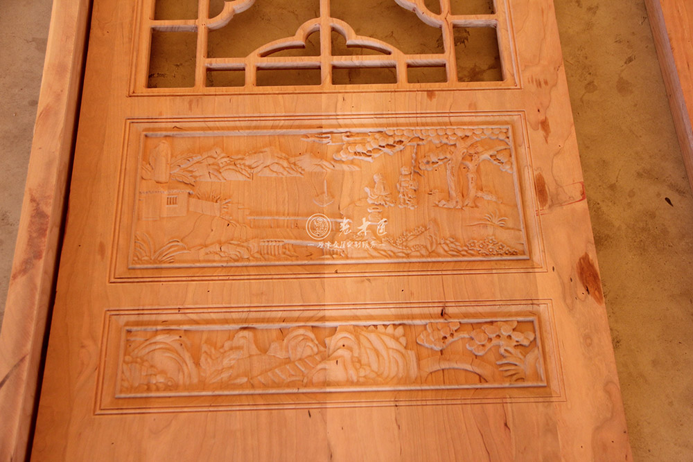 中式整板原木門(mén)