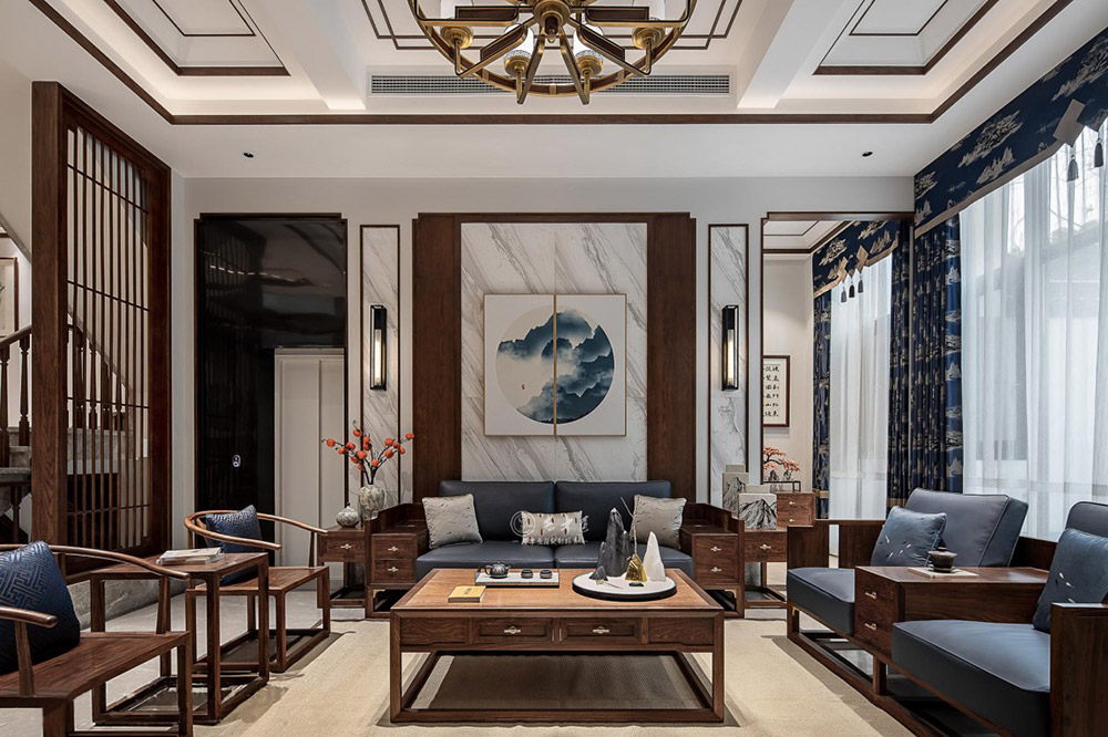 別墅新中式原木全屋定制
