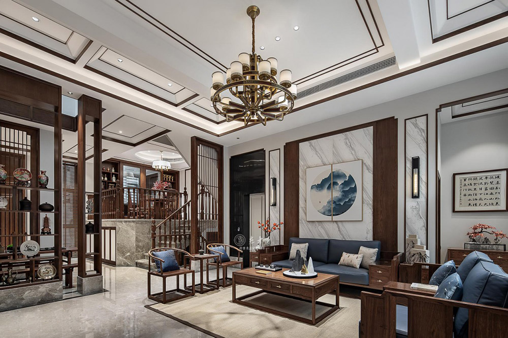 別墅新中式原木全屋定制