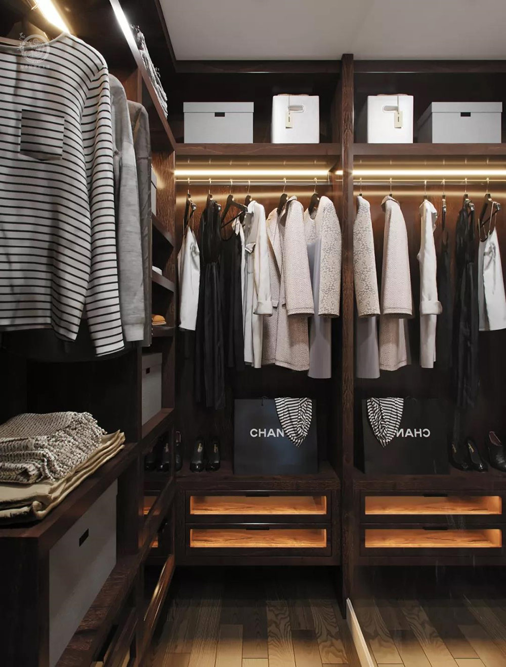 極簡(jiǎn)輕奢風(fēng)衣帽間