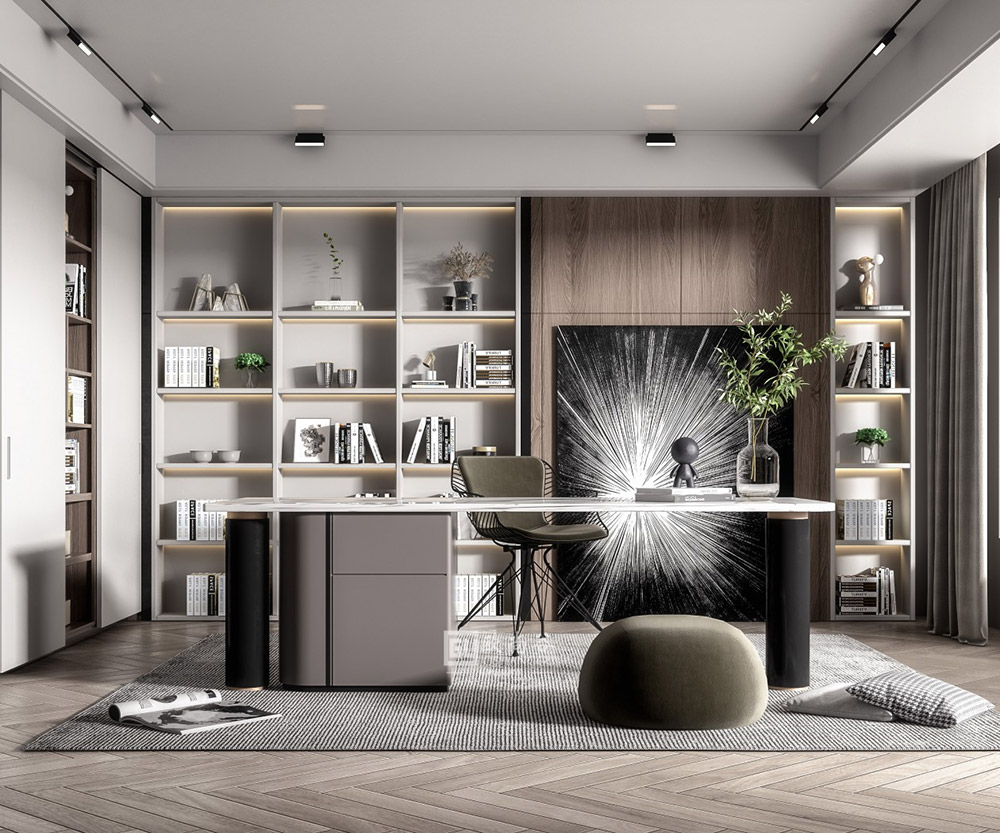 輕奢書房設(shè)計