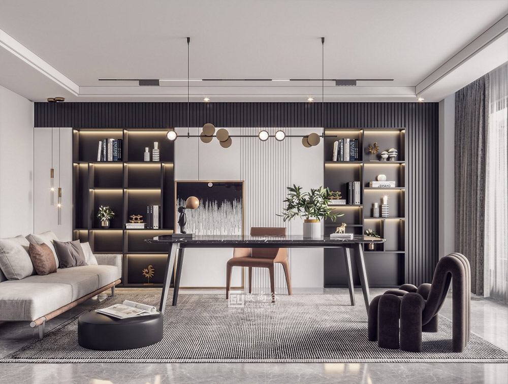 輕奢書房設(shè)計