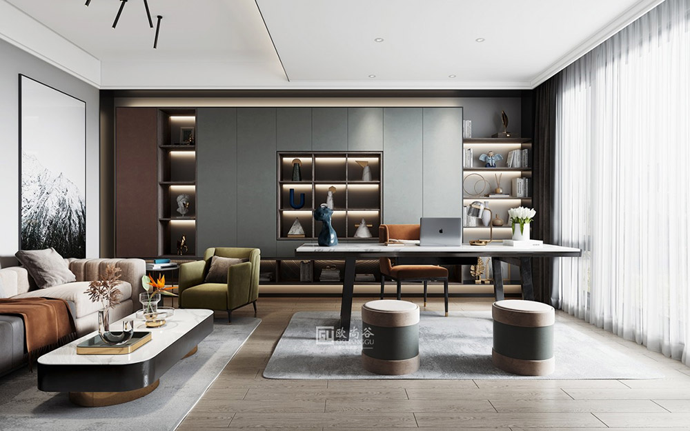 輕奢書房設(shè)計