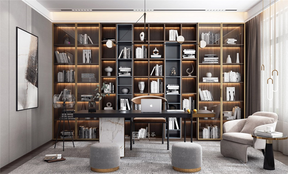 輕奢書房設(shè)計