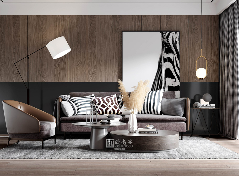 極簡輕奢客廳背景設(shè)計