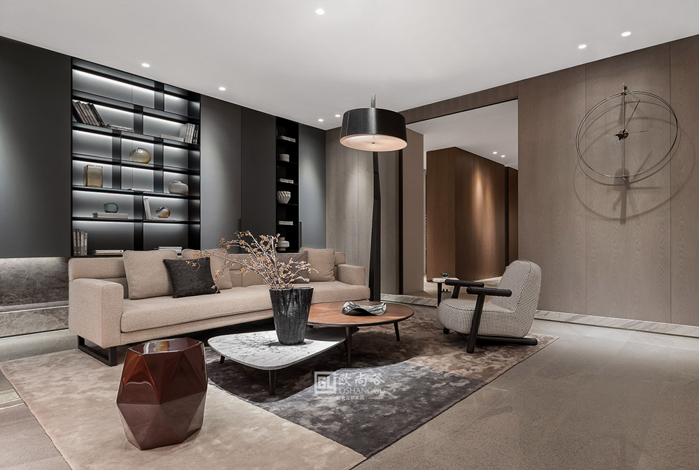 極簡輕奢客廳背景設(shè)計