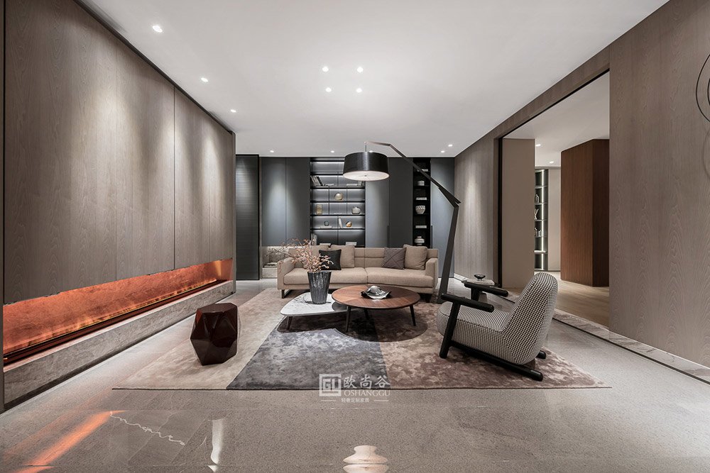 極簡輕奢客廳背景設(shè)計