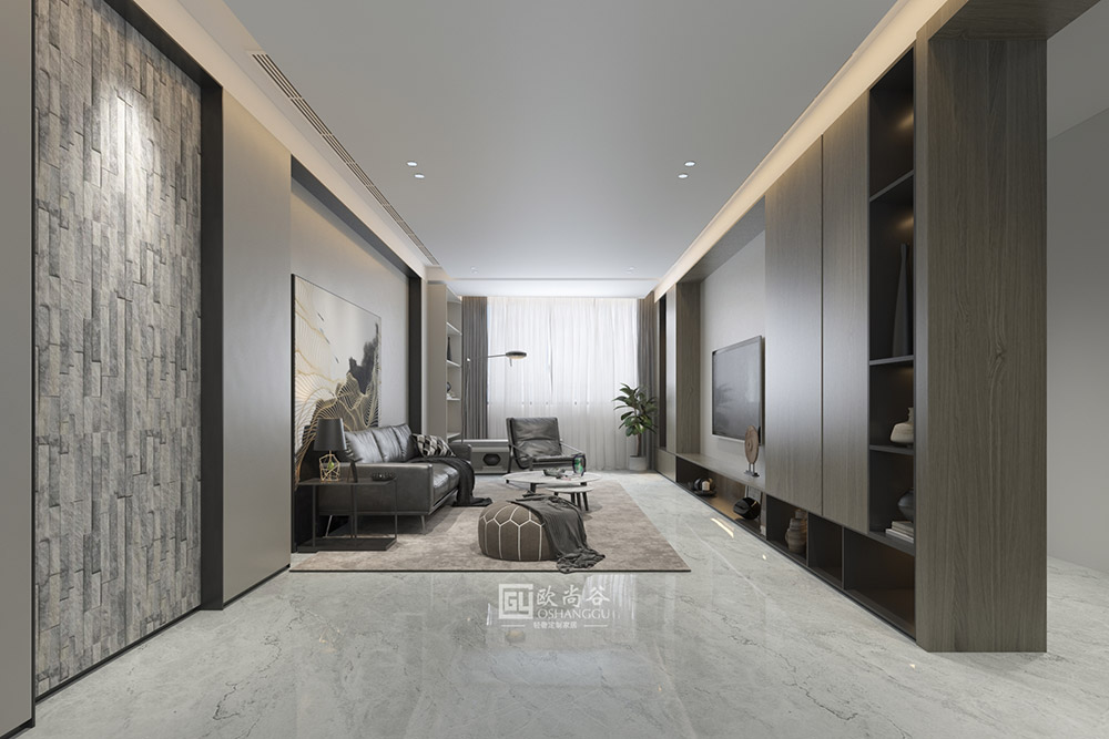 極簡輕奢客廳背景設(shè)計