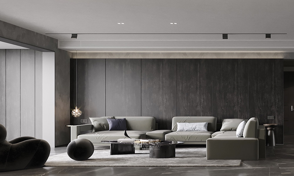 極簡輕奢客廳背景設(shè)計