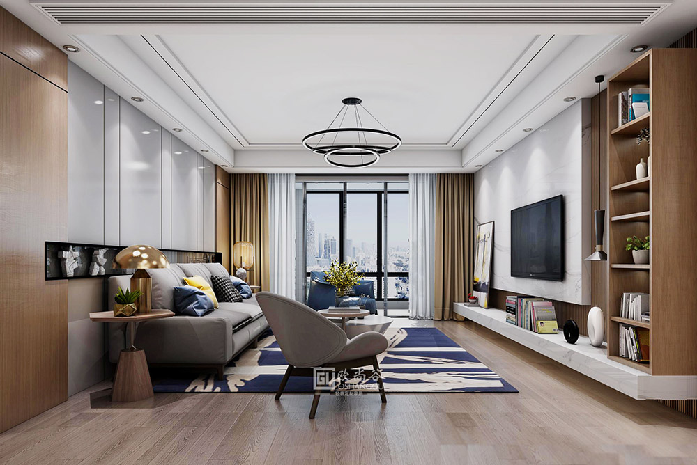 極簡輕奢客廳背景設(shè)計