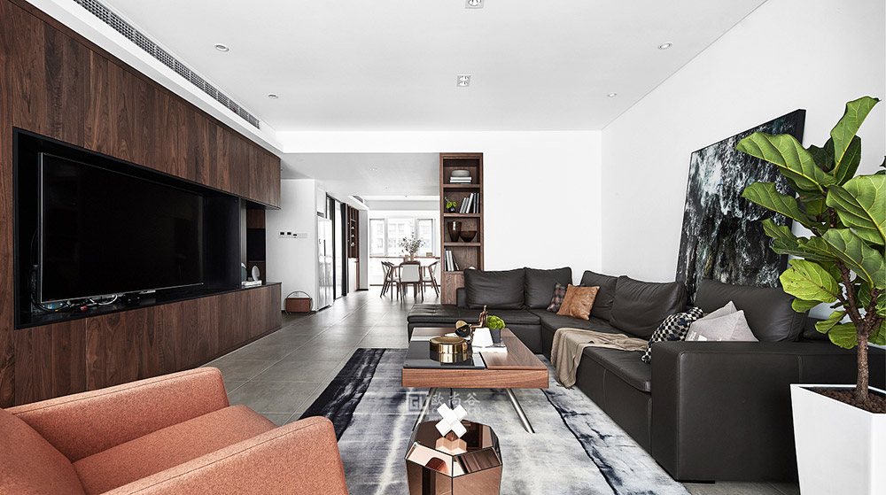 極簡輕奢客廳背景設(shè)計