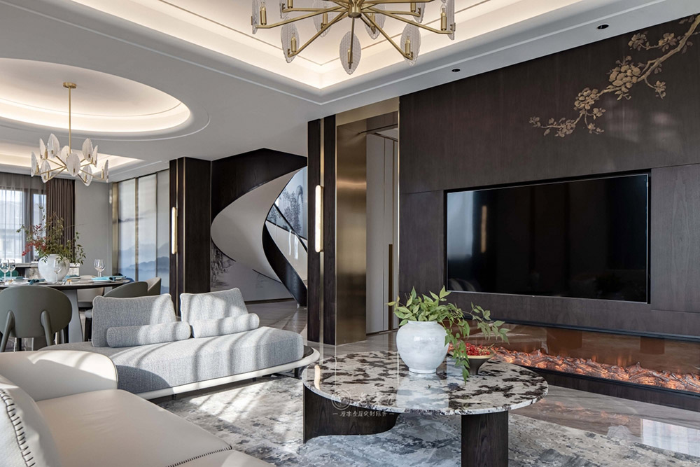 別墅輕奢新中式原木定制