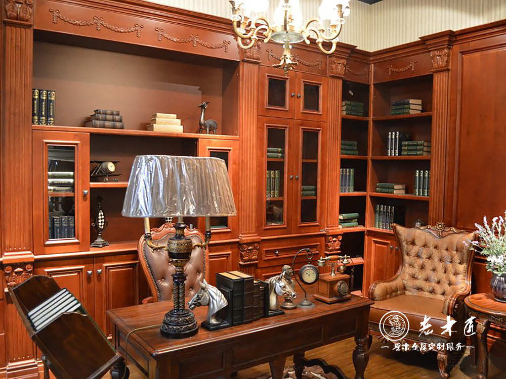 全實木書柜定做效果圖大全