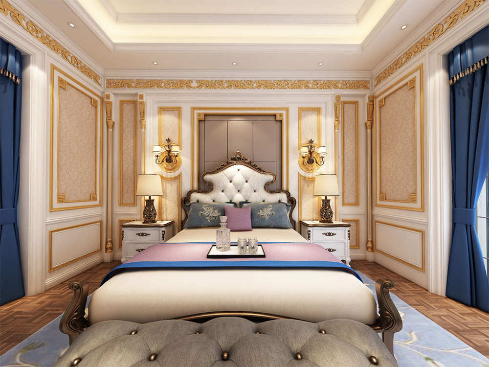 歐式臥室整木裝修VR全景效果圖