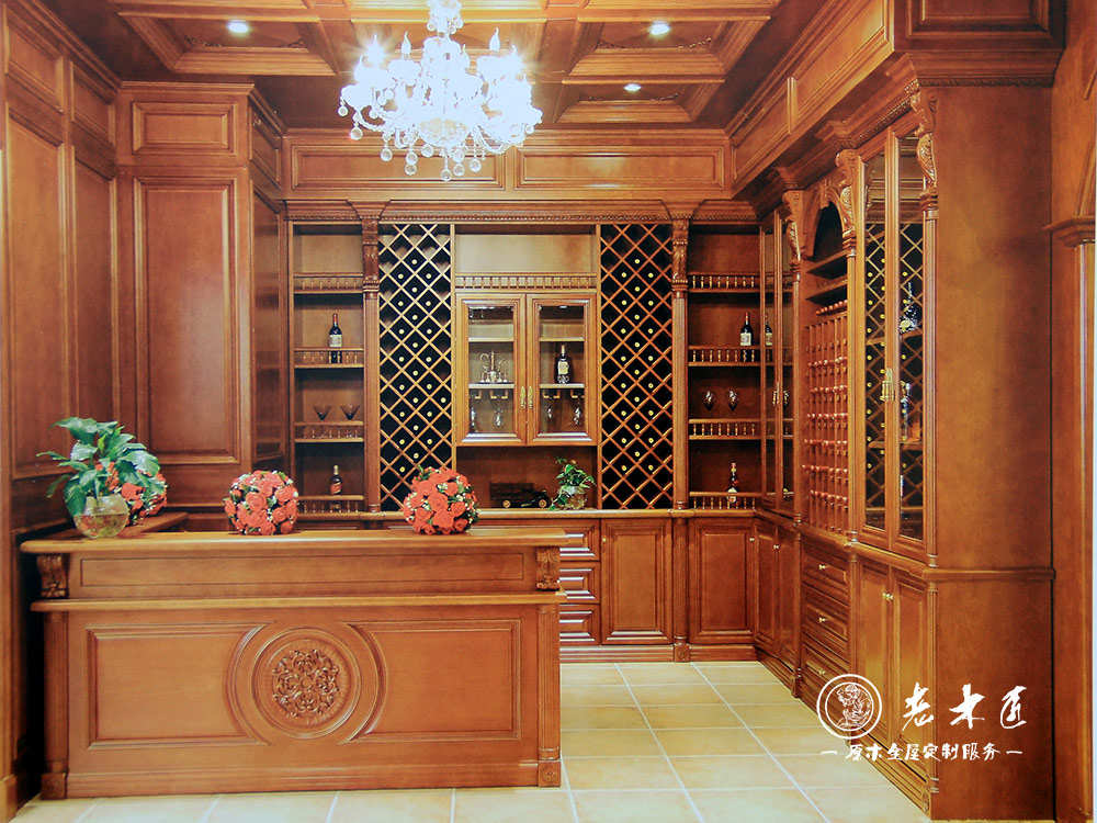 歐式實木酒柜圖片_歐式酒柜定制