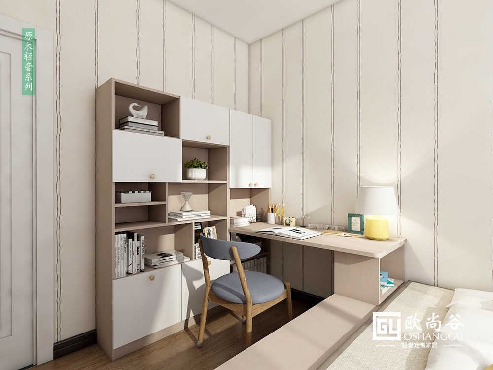 現(xiàn)代輕奢榻榻米_書房榻榻米效果圖