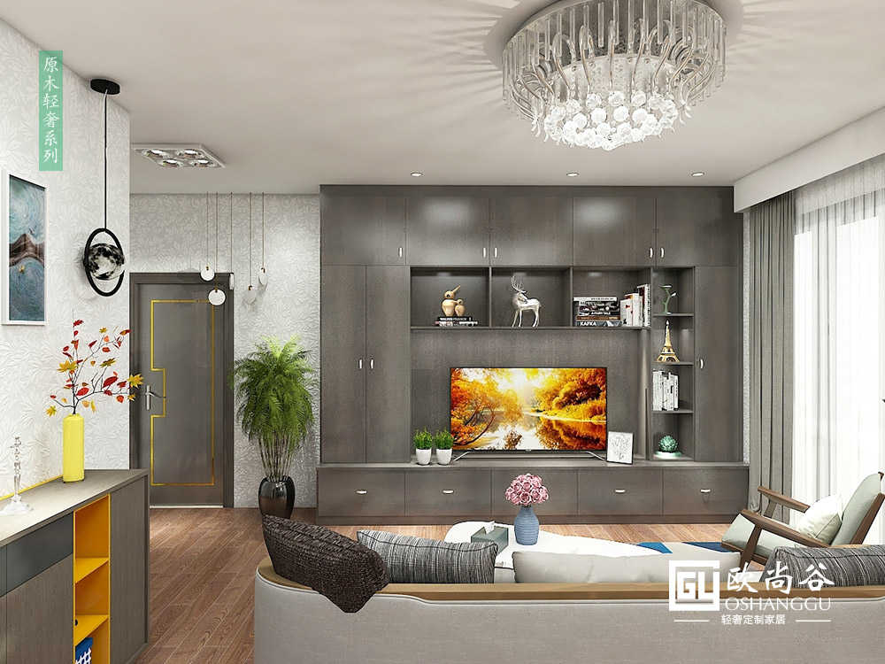 輕奢裝修效果圖客廳_現(xiàn)代輕奢客廳