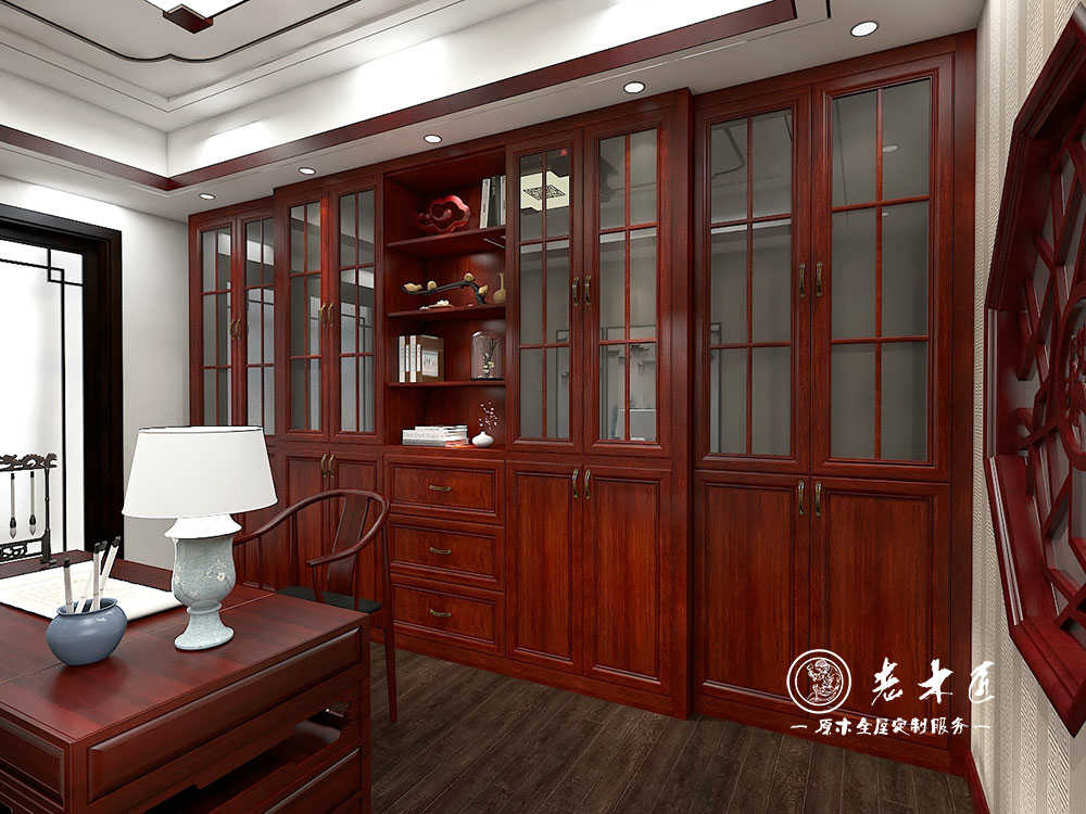 新中式實(shí)木書(shū)柜_實(shí)木家具書(shū)柜