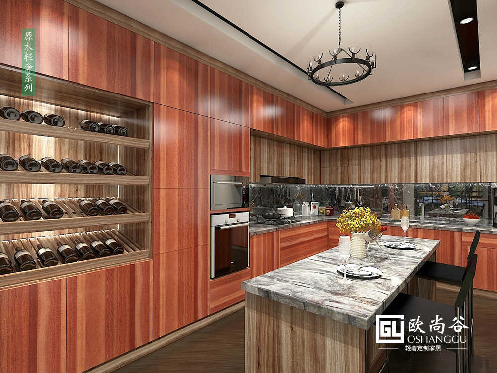 極簡輕奢廚房_輕奢開放式廚房圖片