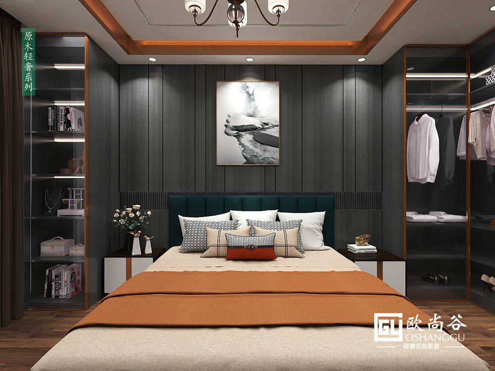 臥室輕奢背景墻_臥室現(xiàn)代輕奢風(fēng)