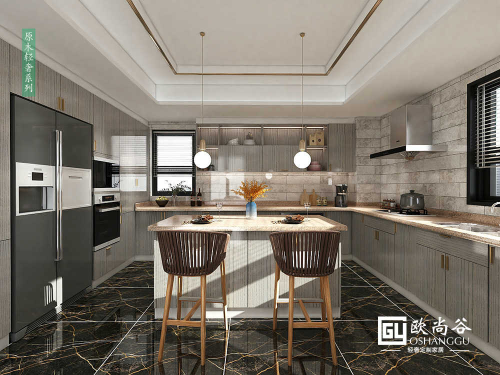 現(xiàn)代輕奢廚房櫥柜_櫥柜簡美輕奢