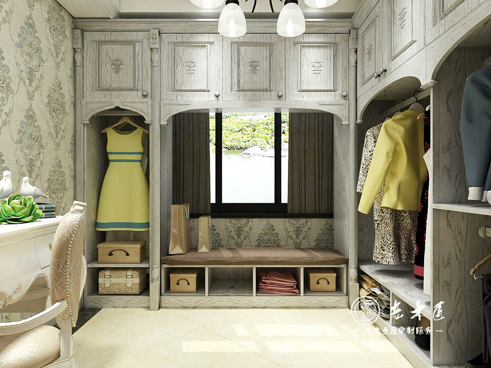實(shí)木衣柜圖片_走入式衣柜訂制圖片