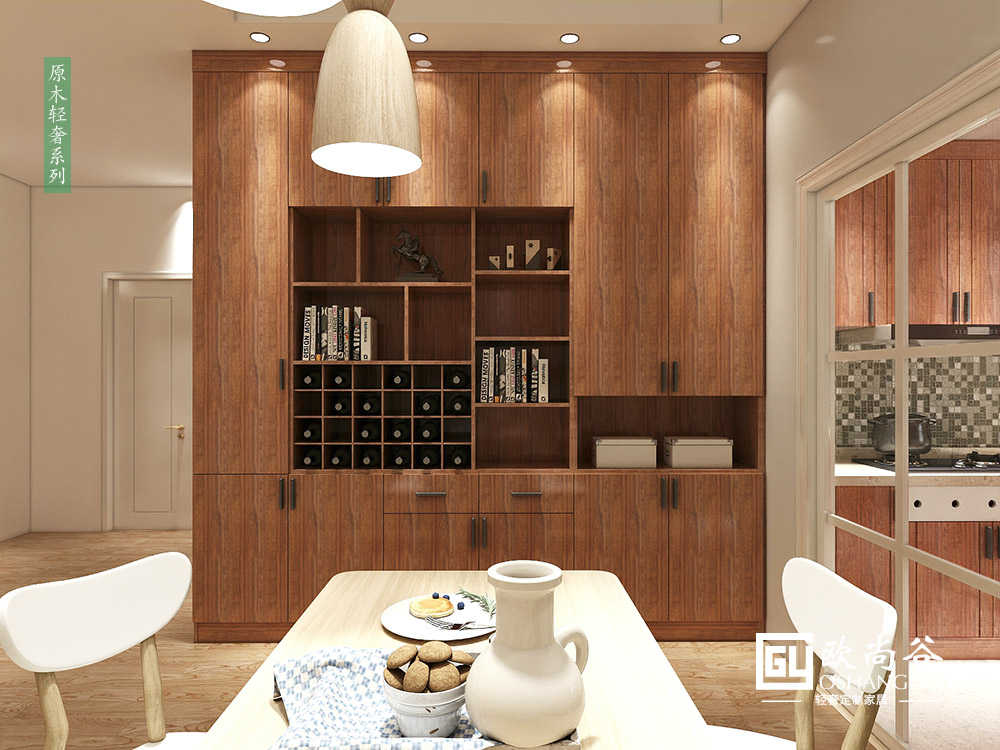 輕奢裝修酒柜_現(xiàn)代簡約輕奢風(fēng)格酒柜圖片